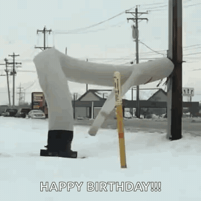 Happy Birthday Greeting In Snow GIF