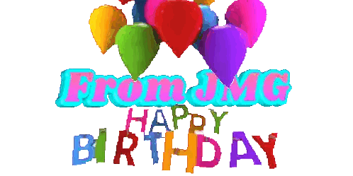 Happy Birthday Greeting With Balloons Sticker