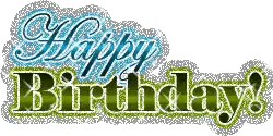 Happy Birthday Greeting With Blue And Green Background Sticker