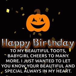 Happy Birthday Halloween Baby Pumpkin Confetti Wish GIF