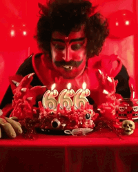 Happy Birthday Halloween Evil Satan Cake GIF