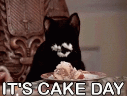 Happy Birthday Halloween Sabrina Witch Cat Cake GIF