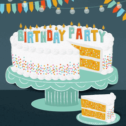 Happy Birthday Harry Sliced Elegant Cake GIF