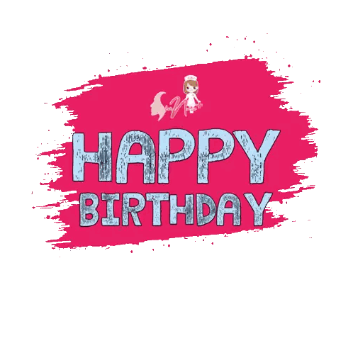 Happy Birthday In Blue Letters Sticker