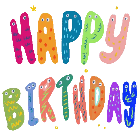 Happy Birthday In Colorful Letters Sticker