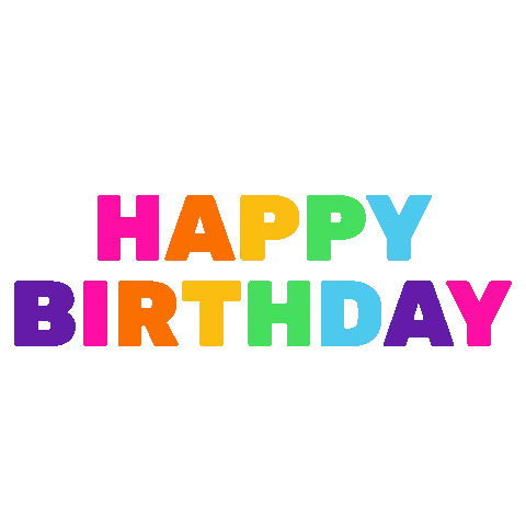 Happy Birthday In Colorful Letters Sticker