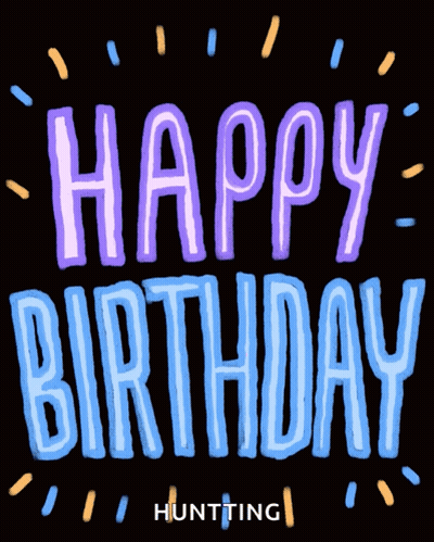 Happy Birthday In Different Colors On Black Background GIF