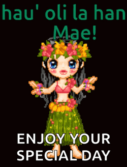 Happy Birthday In Hawaiian Girl Dancing GIF