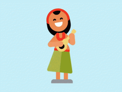 Happy Birthday In Hawaiian Playing Ukuele GIF