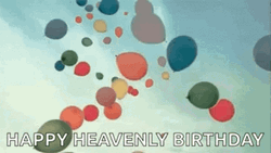 Happy Birthday In Heaven Flying Colorful Balloons