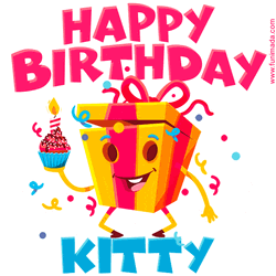 Happy Birthday Kitty Graphic Design GIF