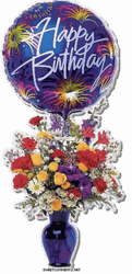 Happy Birthday Lady Glittering Flower Vase