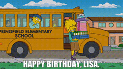 Happy Birthday Lisa Carrying Gifts GIF