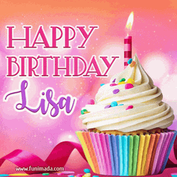 Happy Birthday Lisa Cupcake GIF