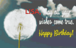Happy Birthday Lisa Dandelions GIF