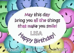Happy Birthday Lisa Happy Face GIF