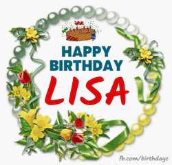Happy Birthday Lisa Moving Text GIF
