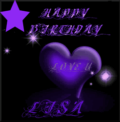 Happy Birthday Lisa Violet Text GIF