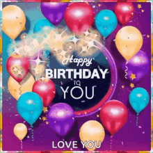 Happy Birthday Love You Balloons GIF