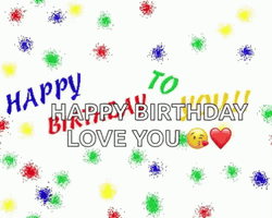 Happy Birthday Love You Colourful Balloons GIF