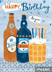 Happy Birthday Man Celebrate With Beer GIF