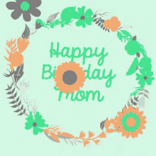 Happy Birthday Mom Falling Flowers Animation GIF
