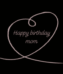 Happy Birthday Mom Heart Shape Line GIF