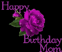 Happy Birthday Mom Sparkling Violet Flower GIF
