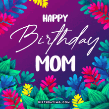 Happy Birthday Mom Swaying Colorful Leaves GIF