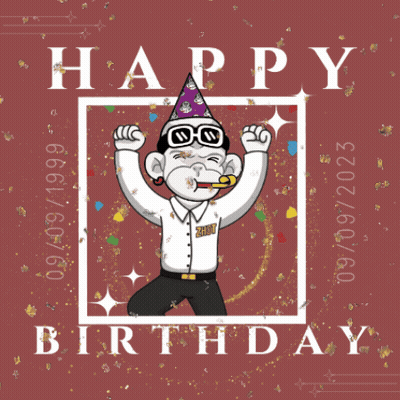 Happy Birthday Monkey With Glasses And Party Hat GIF