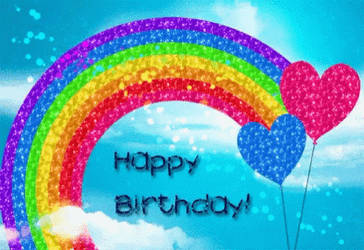 Happy Birthday Moving Rainbow GIF