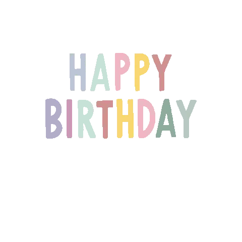 Happy Birthday Multicolored Letters Sticker