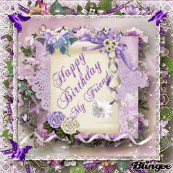 Happy Birthday My Friend Butterfly Border  GIF