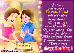 Happy Birthday My Friend Cartoon Message  GIF