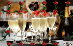 Happy Birthday My Friend Champagne  GIF