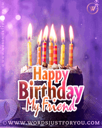 Happy Birthday My Friend Chocolate Cake GIF