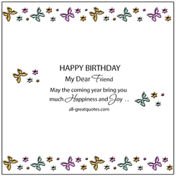 Happy Birthday My Friend Colorful Butterfly  GIF