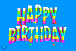 Happy Birthday My Friend Colorful Text  GIF