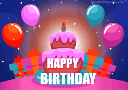 Happy Birthday My Friend Moving Text GIF
