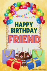 Happy Birthday My Friend Party Theme  GIF