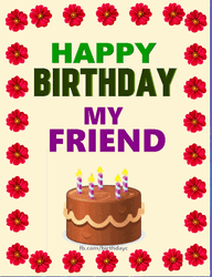 Happy Birthday My Friend Spinning Cake GIF