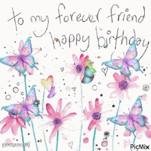 Happy Birthday My Friend Water Color GIF