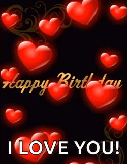 Happy Birthday My Love Falling Hearts GIF