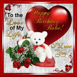 Happy Birthday My Love Glittery Heart GIF