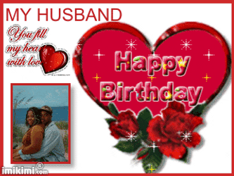 Happy Birthday My Love Husband Sparkling Heart GIF
