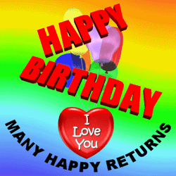Happy Birthday My Love Spinning Red Heart GIF