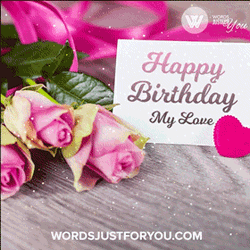 Happy Birthday My Love Three Roses GIF