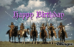 Happy Birthday Natives Riding Horses GIF