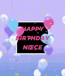 Happy Birthday Niece Balloons GIF