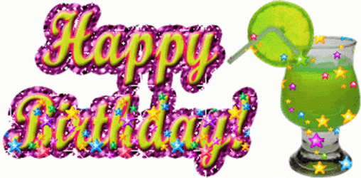 Happy Birthday Niece Pink Yellow Sparkling Stars GIF
